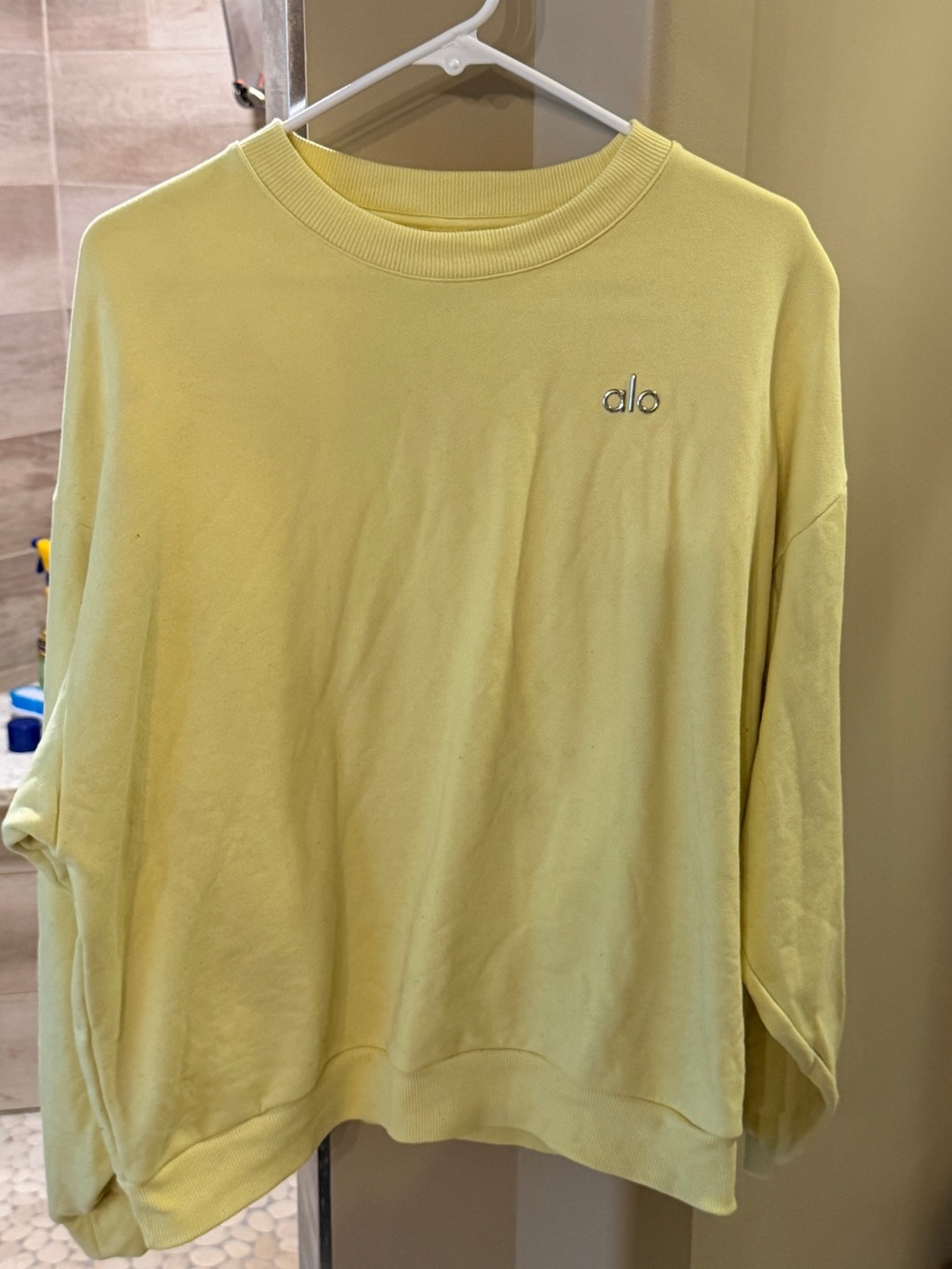 ALO Yoga Women's Crewneck Sweatshirt and Short set in “Sunshine” Yellow